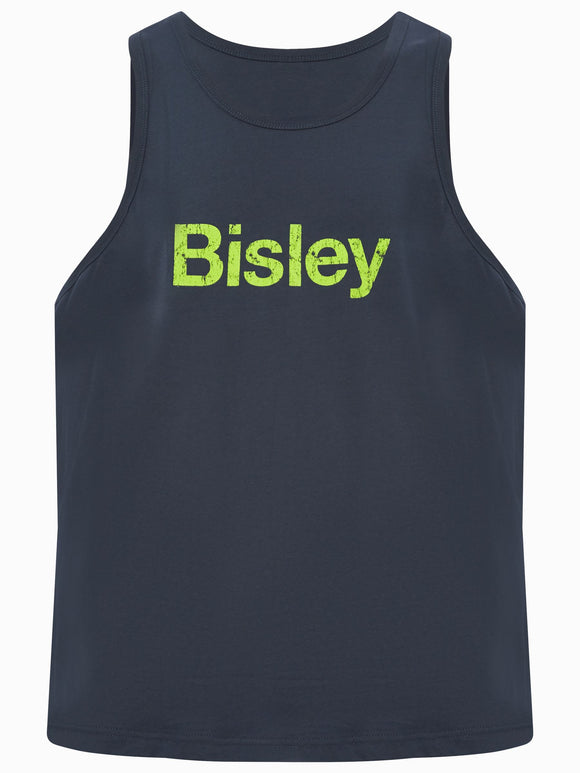 Bisley Workwear Cotton Logo Singlet Navy - Discontinued