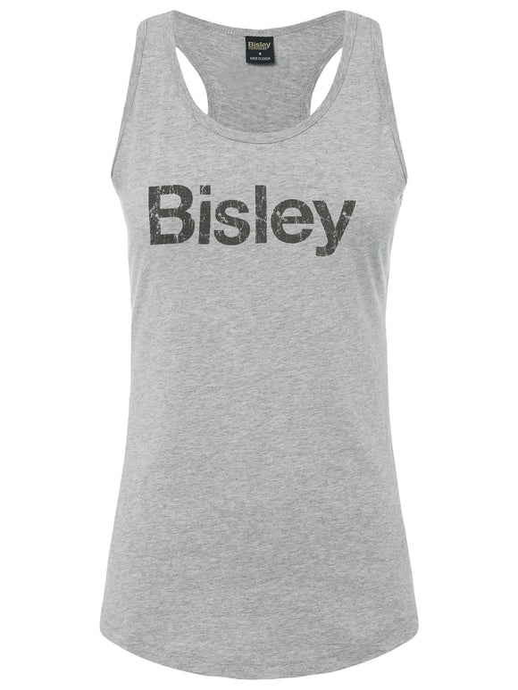 Bisley Workwear Women's Cotton Logo Singlet Grey Marle - Discontinued