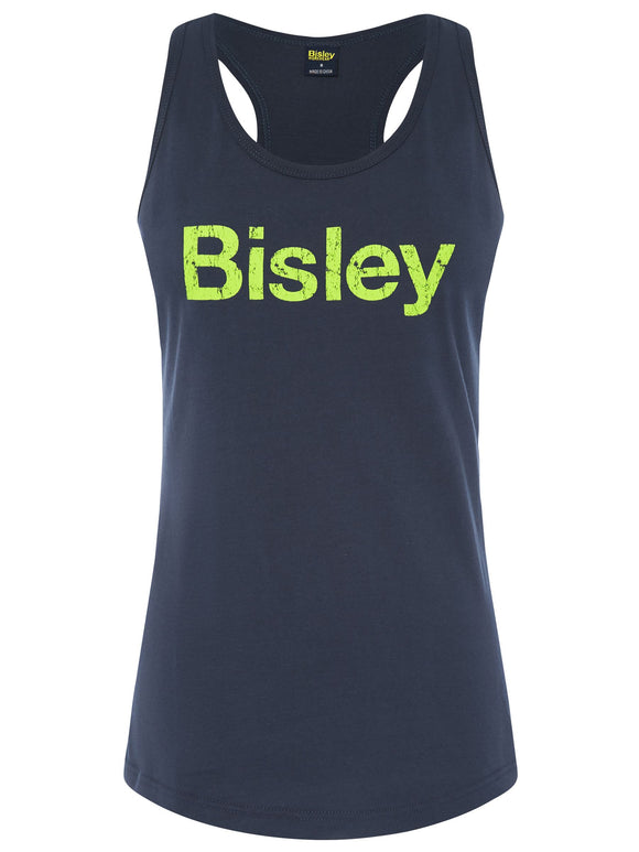 Bisley Workwear Women's Cotton Logo Singlet Navy - Discontinued