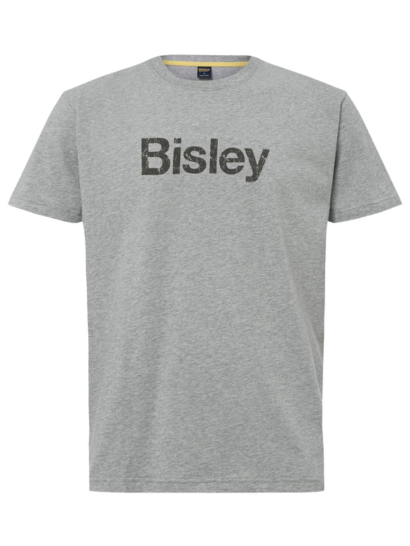 Bisley Workwear Cotton Logo Tee Grey Marle - Discontinued