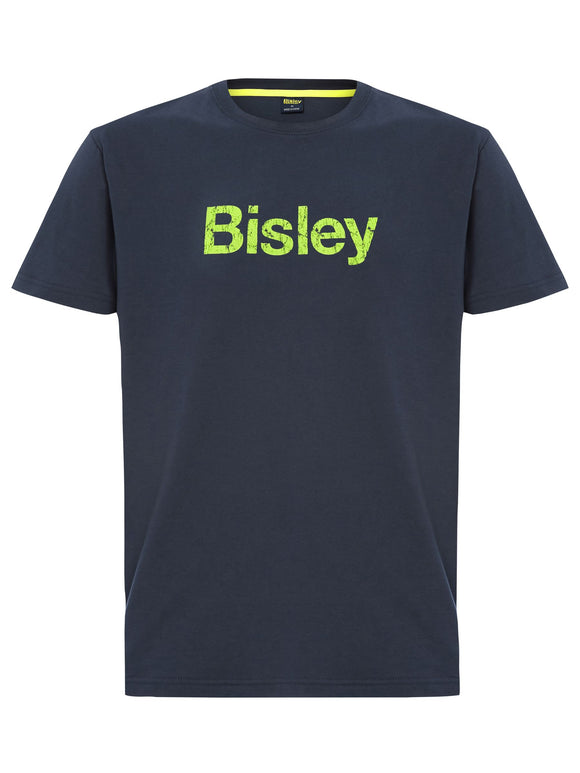 Bisley Workwear Cotton Logo Tee Navy - Discontinued