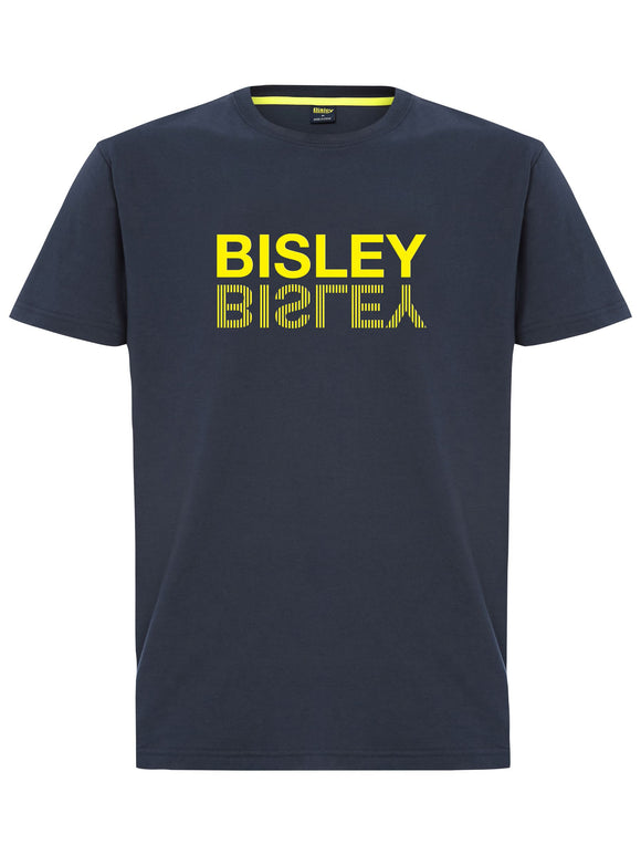 Bisley Workwear Bisley Cotton Flipped Logo Tee Navy