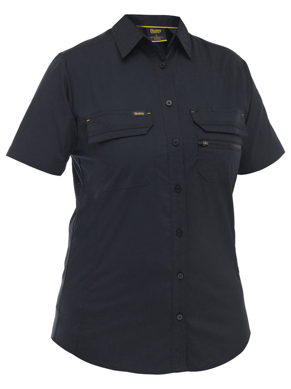Bisley Workwear Women's X Airflow™ Stretch Ripstop Shirt Black