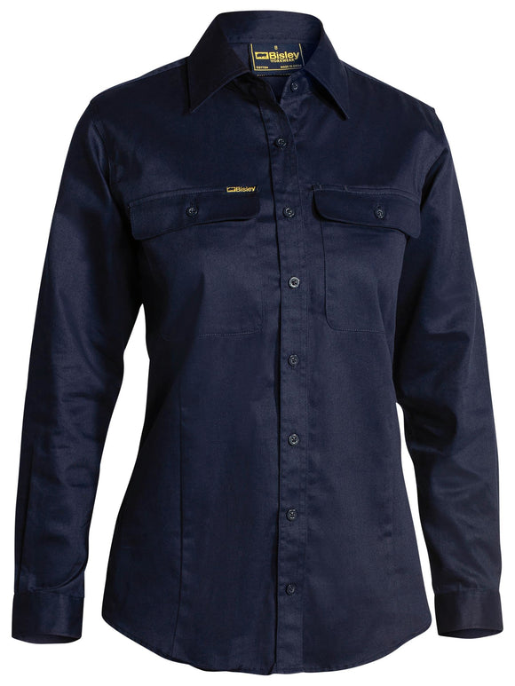 Bisley Workwear Women's Drill Shirt Navy