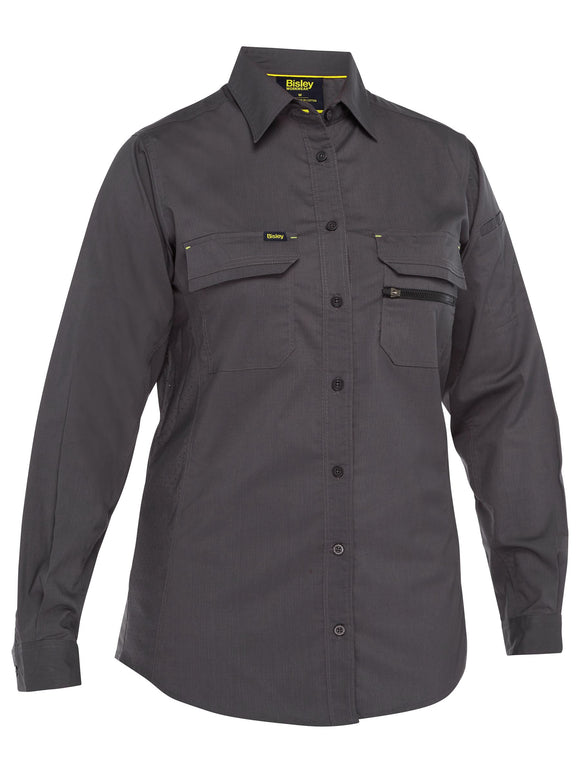 Bisley Workwear Women's X Airflow™ Stretch Ripstop Shirt Charcoal
