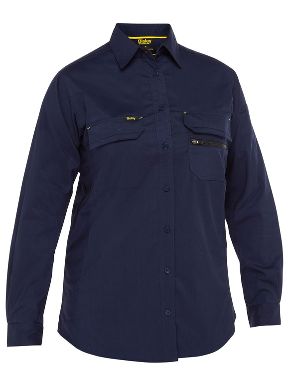 Bisley Workwear Women's X Airflow™ Stretch Ripstop Shirt Navy