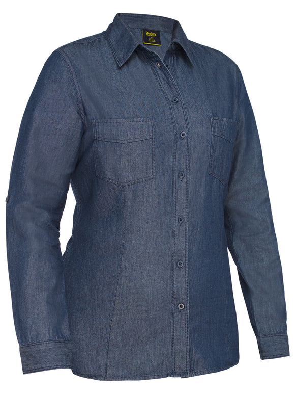 Bisley Workwear Womens Denim Work Shirt Denim - Discontinued