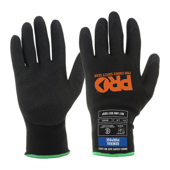 Prosense Sand Grip Nitrile Glove Black 10