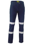 Bisley Workwear Taped Biomotion Stretch Cotton Drill Work Pants Navy