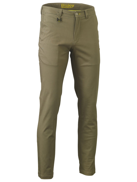 Bisley Workwear Stretch Cotton Drill Work Pants Khaki