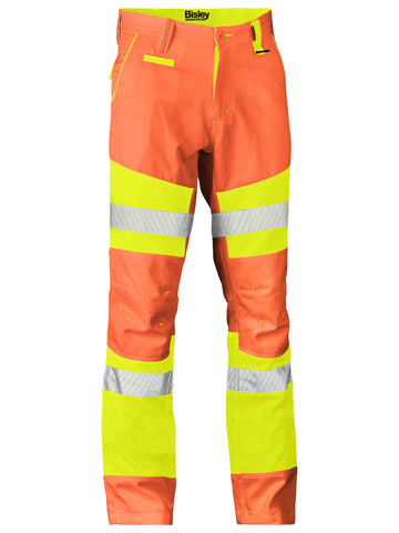 Bisley Workwear Taped Biomotion Double Hi Vis Pants Orange/Yellow - Discontinued