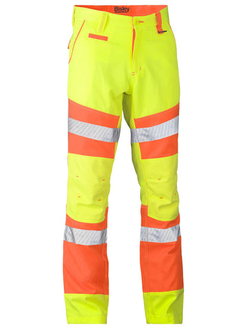 Bisley Workwear Taped Biomotion Double Hi Vis Pants Yellow/Orange - Discontinued