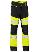 Bisley Workwear Taped Biomotion Two Tone Pants Black/Yellow