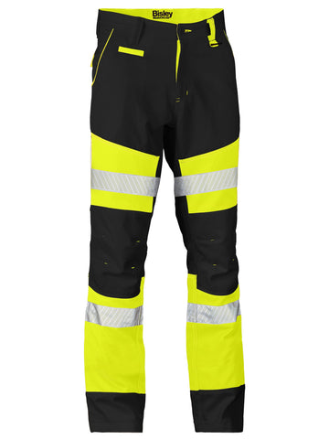 Bisley Workwear Taped Biomotion Two Tone Pants Black/Yellow