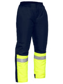 Bisley Workwear Taped Two Tone Hi Vis Freezer Pants Yellow/Navy - Discontinued