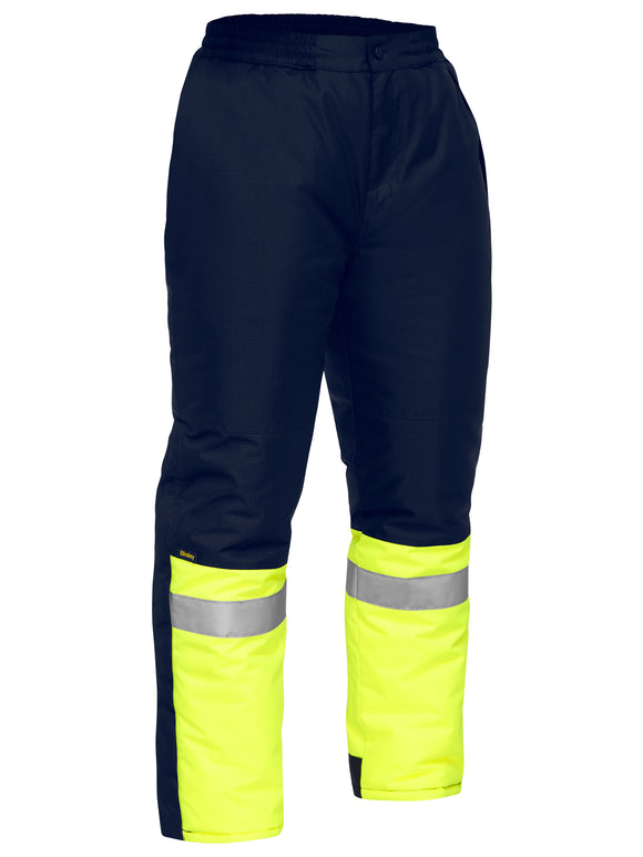Bisley Workwear Taped Two Tone Hi Vis Freezer Pants Yellow/Navy - Discontinued