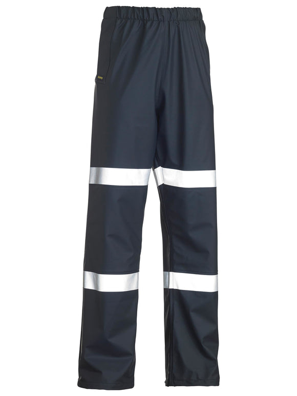 Bisley Workwear Taped Stretch PU Rain Pants Navy