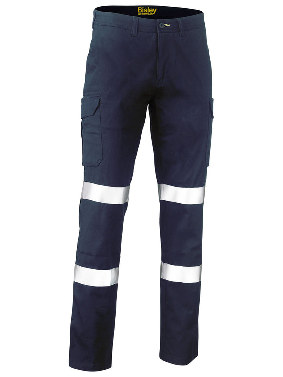 Bisley Workwear Taped Stretch Cotton Drill Cargo Pants Navy
