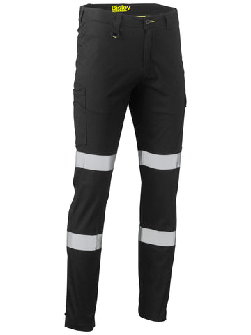 Bisley Workwear Taped Stretch Cotton Drill Cargo Pants Black