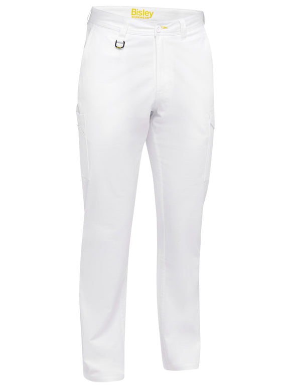 Bisley Workwear Stretch Cotton Drill Cargo Pants White