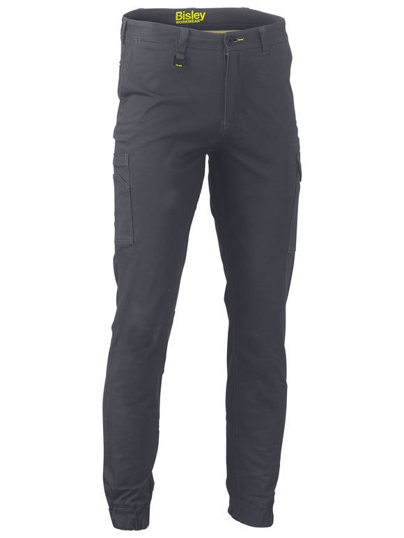 Bisley Workwear Stretch Cotton Drill Cargo Cuffed Pants Charcoal