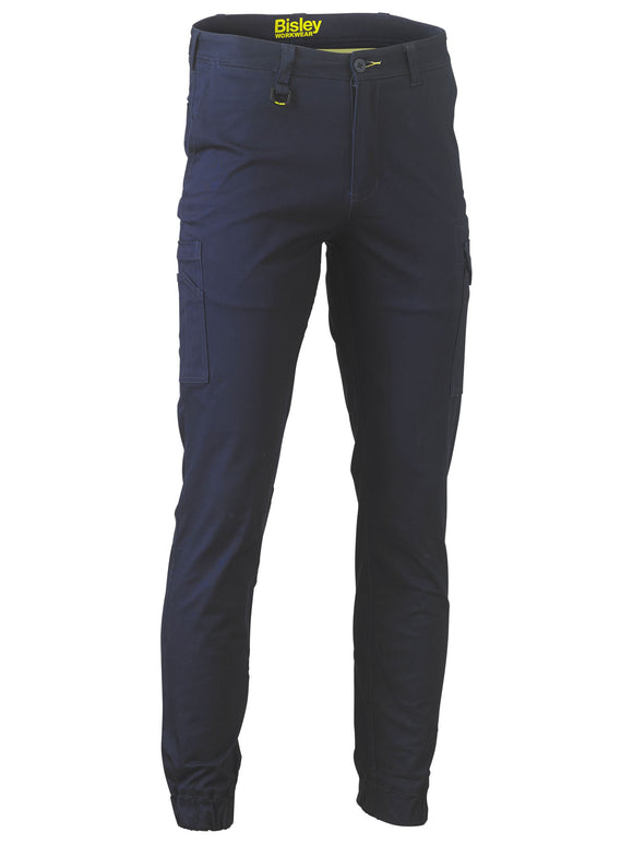 Bisley Workwear Stretch Cotton Drill Cargo Cuffed Pants Navy
