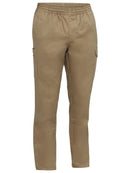 Bisley Workwear Stretch Cotton Drill Elastic Waist Cargo Work Pant Khaki