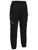 Bisley Workwear Flx & Move™ Elastic Waist Cargo Cuffed Pants Black