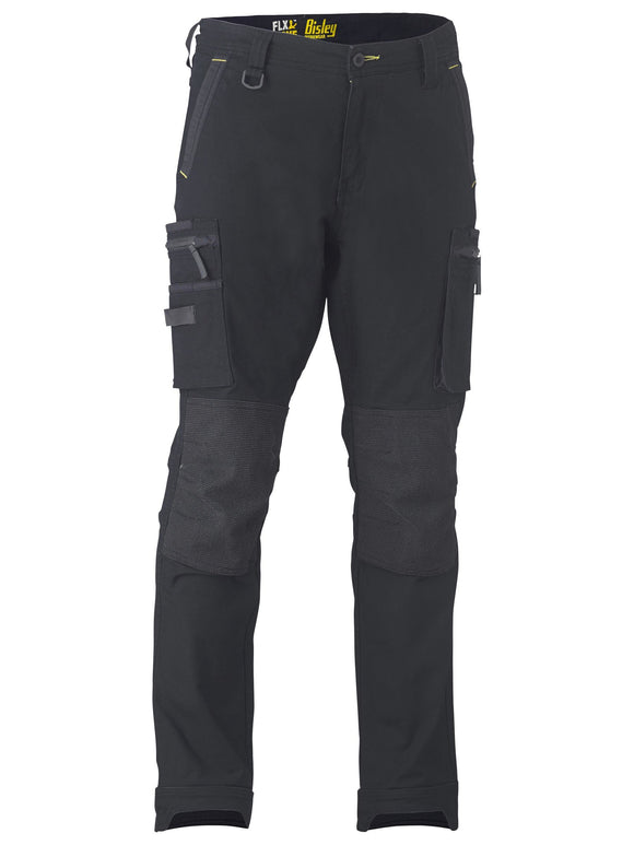 Bisley Workwear Flx & Move™ Stretch Utility Zip Cargo Pants Black
