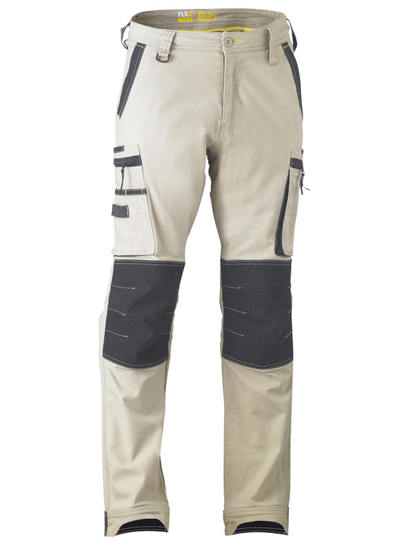 Bisley Workwear Flx & Move™ Stretch Utility Zip Cargo Pants Stone