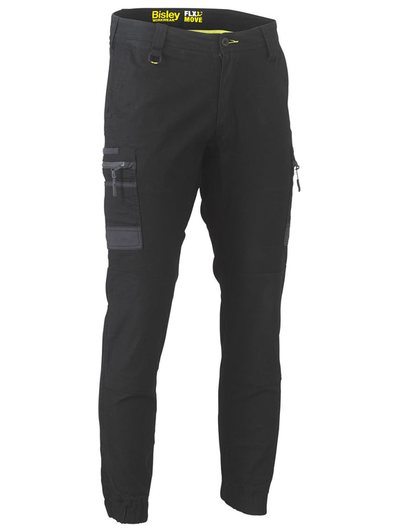 Bisley Workwear Flx and Move™ Stretch Cargo Cuffed Pants Black