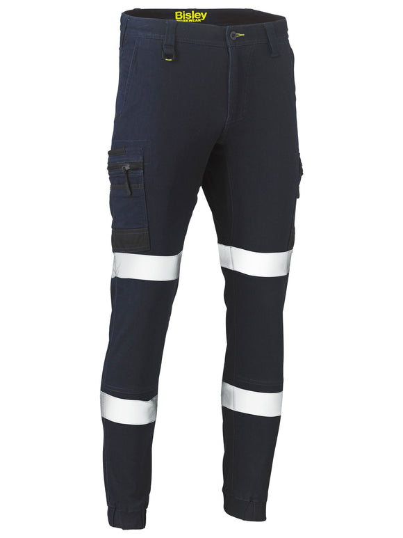 Bisley Workwear Flx & Move™ Taped Stretch Denim Cargo Cuffed Pants Denim