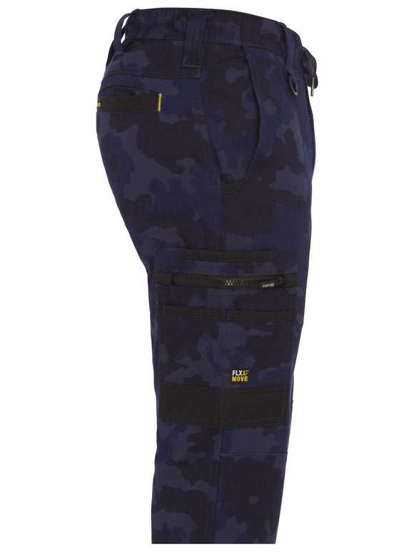Bisley Workwear Flx & Move™ Stretch Camo Cargo Pants - Limited Edition Navy