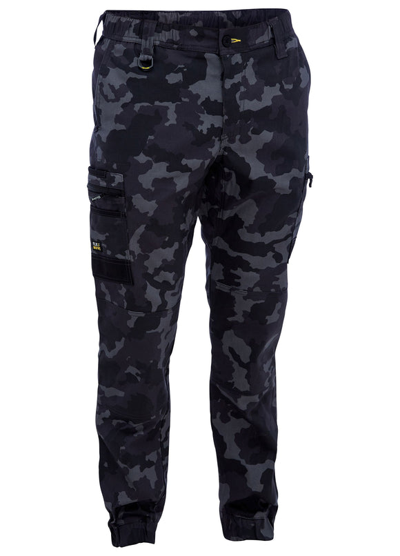 Bisley Workwear Flx & Move™ Stretch Camo Cargo Pants - Limited Edition Charcoal Camo