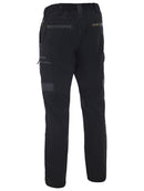Bisley Workwear Flx & Move™ Stretch Canvas Elastic Waist Cargo Pants Black