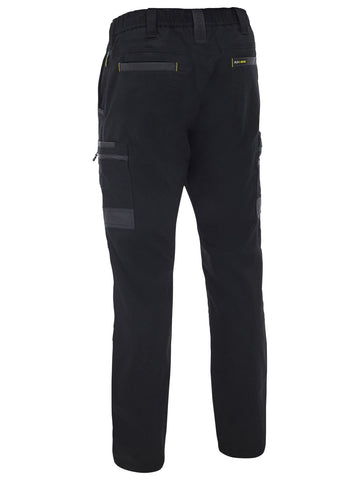 Bisley Workwear Flx & Move™ Stretch Canvas Elastic Waist Cargo Pants Black