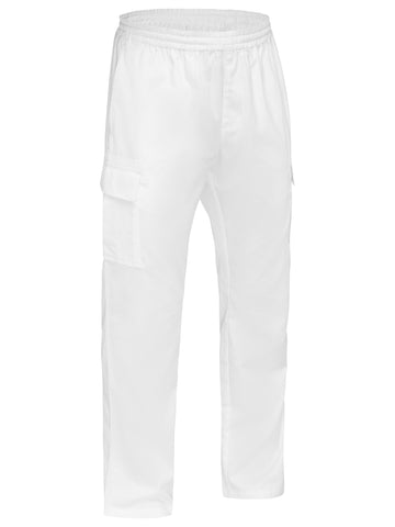 Bisley Workwear Elastic Waist Cargo Pants White - Discontinued