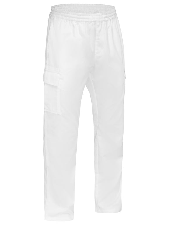 Bisley Workwear Elastic Waist Cargo Pants White - Discontinued