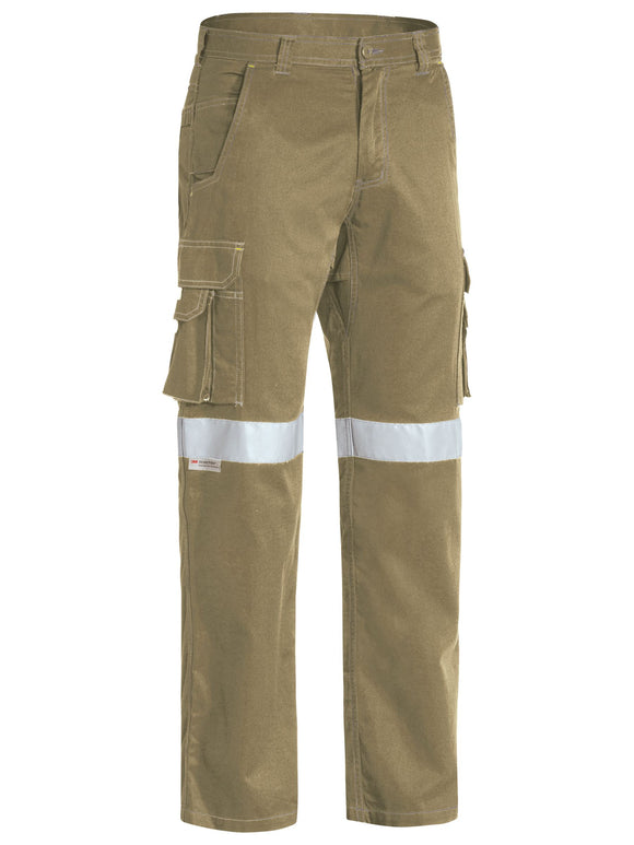 Bisley Workwear Taped Cool Vented Lightweight Cargo Pants Khaki - Discontinued