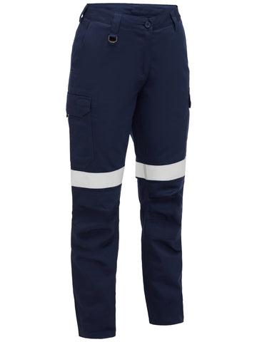 Bisley Workwear Women's Taped Industrial Lightweight Cargo Pant Navy