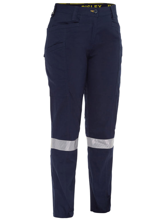 Bisley Workwear Women's X Airflow™ Taped Stretch Ripstop Vented Cargo Pant Navy/Orange