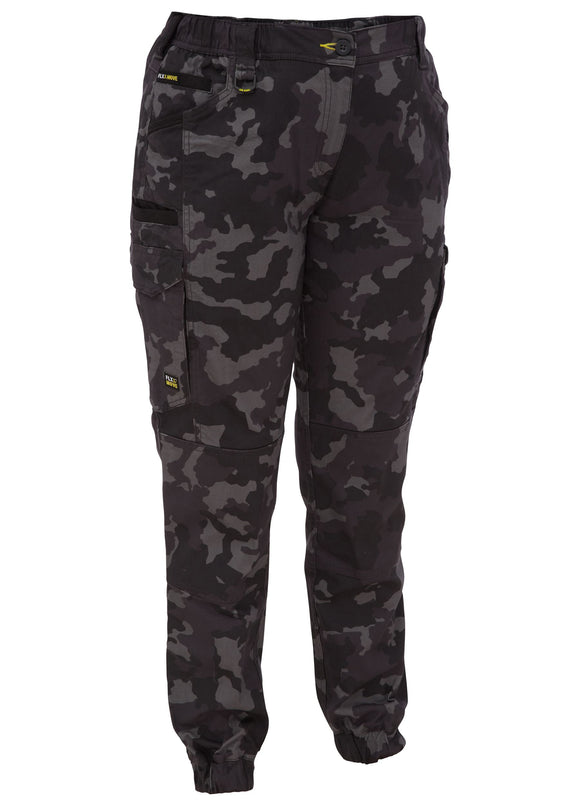 Bisley Workwear Women's Flx & Move™ Stretch Camo Cargo Pants - Limited Edition Charcoal Camo