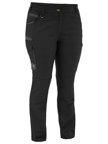 Bisley Workwear Women's Flx & Move™ Stretch Canvas Elastic Waist Cargo Pants Black