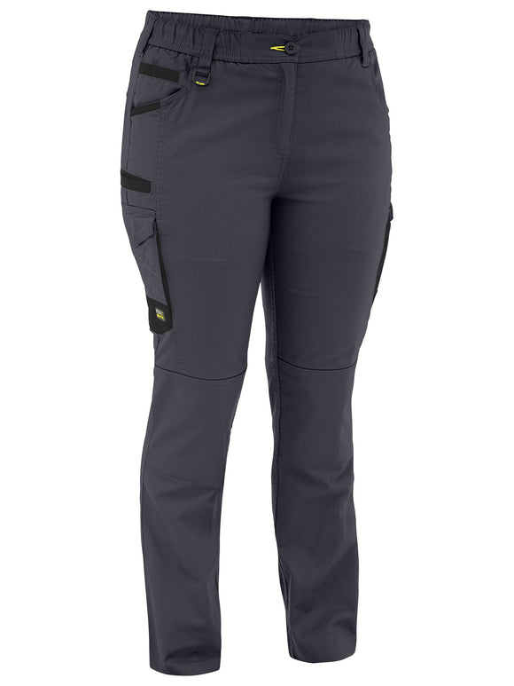 Bisley Workwear Women's Flx & Move™ Stretch Canvas Elastic Waist Cargo Pants Charcoal