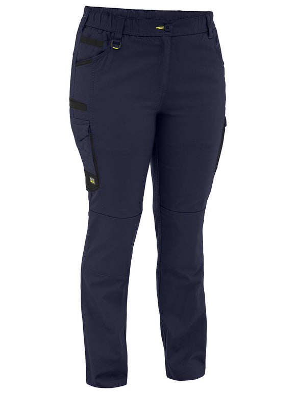Bisley Workwear Women's Flx & Move™ Stretch Canvas Elastic Waist Cargo Pants Navy