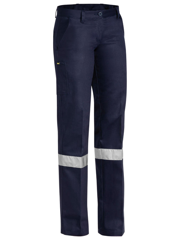 Bisley Workwear Women's Taped Original Drill Work Pants Navy