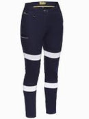 Bisley Workwear Women's Taped Mid Rise Stretch Cotton Pants Navy