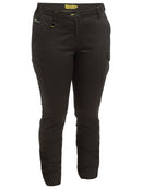 Bisley Workwear Women's Cotton Cargo Cuffed Pants Black