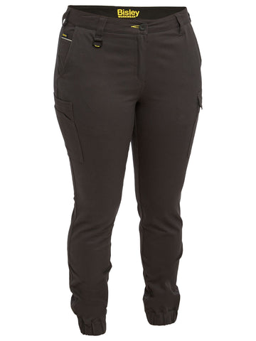 Bisley Workwear Women's Cotton Cargo Cuffed Pants Charcoal