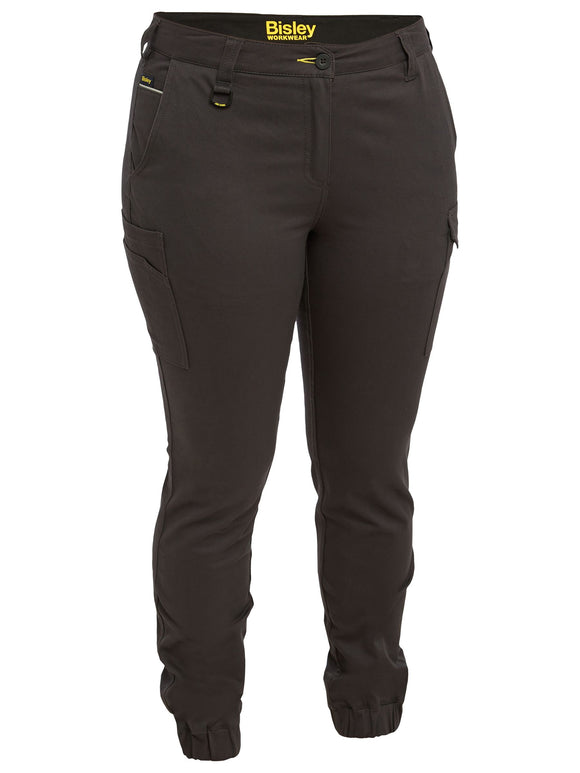 Bisley Workwear Women's Cotton Cargo Cuffed Pants Charcoal